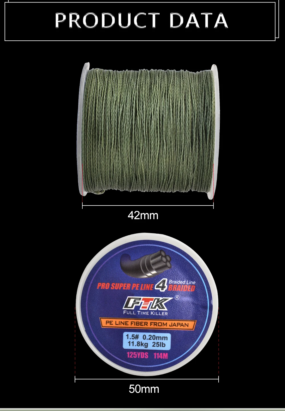 114M PE Line Fishing Wire Multifilament Braided Fishing Line 8-60LB Fishing Line Japan 4 Wire Multifilament Line Fishing Thread