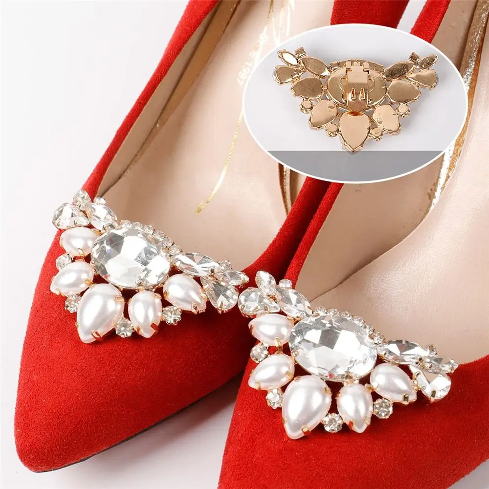 2pcs Women Lady Shoe Clip Fashion Buckle Shoes Decorations Charms Jewelry Rhinestones Crystal Wedding Bride Shoes High Heel