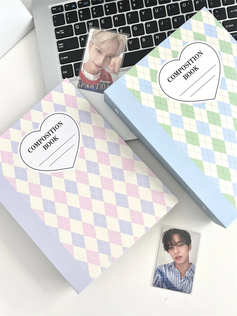 SKYSONIC A5 Cream Diamond Pattern Photo Album Collect Book Kpop Binder Cover Postcards Ring Organizer DIY Refills Suppliers