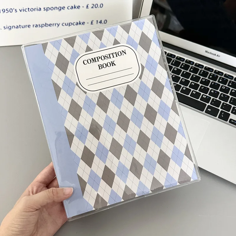 SKYSONIC A5 Cream Diamond Pattern Photo Album Collect Book Kpop Binder Cover Postcards Ring Organizer DIY Refills Suppliers
