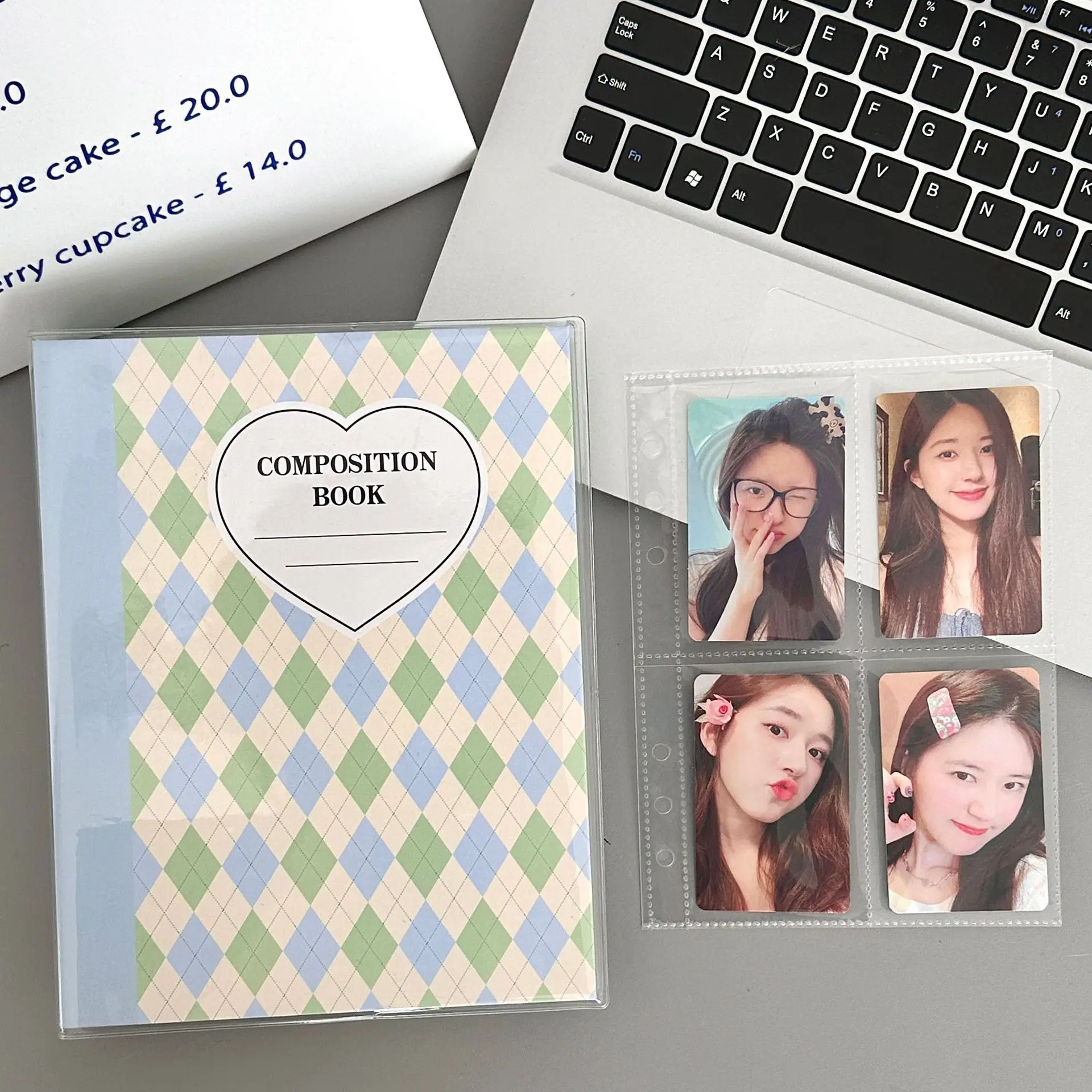 SKYSONIC A5 Cream Diamond Pattern Photo Album Collect Book Kpop Binder Cover Postcards Ring Organizer DIY Refills Suppliers