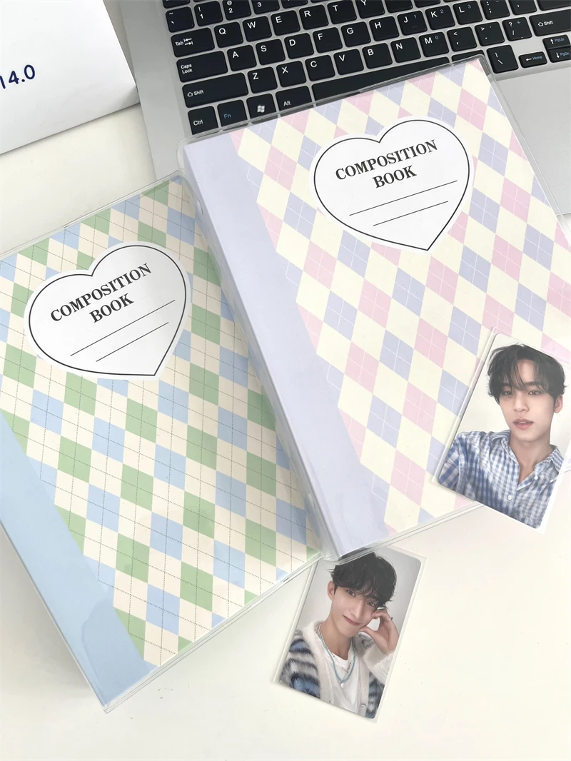 SKYSONIC A5 Cream Diamond Pattern Photo Album Collect Book Kpop Binder Cover Postcards Ring Organizer DIY Refills Suppliers