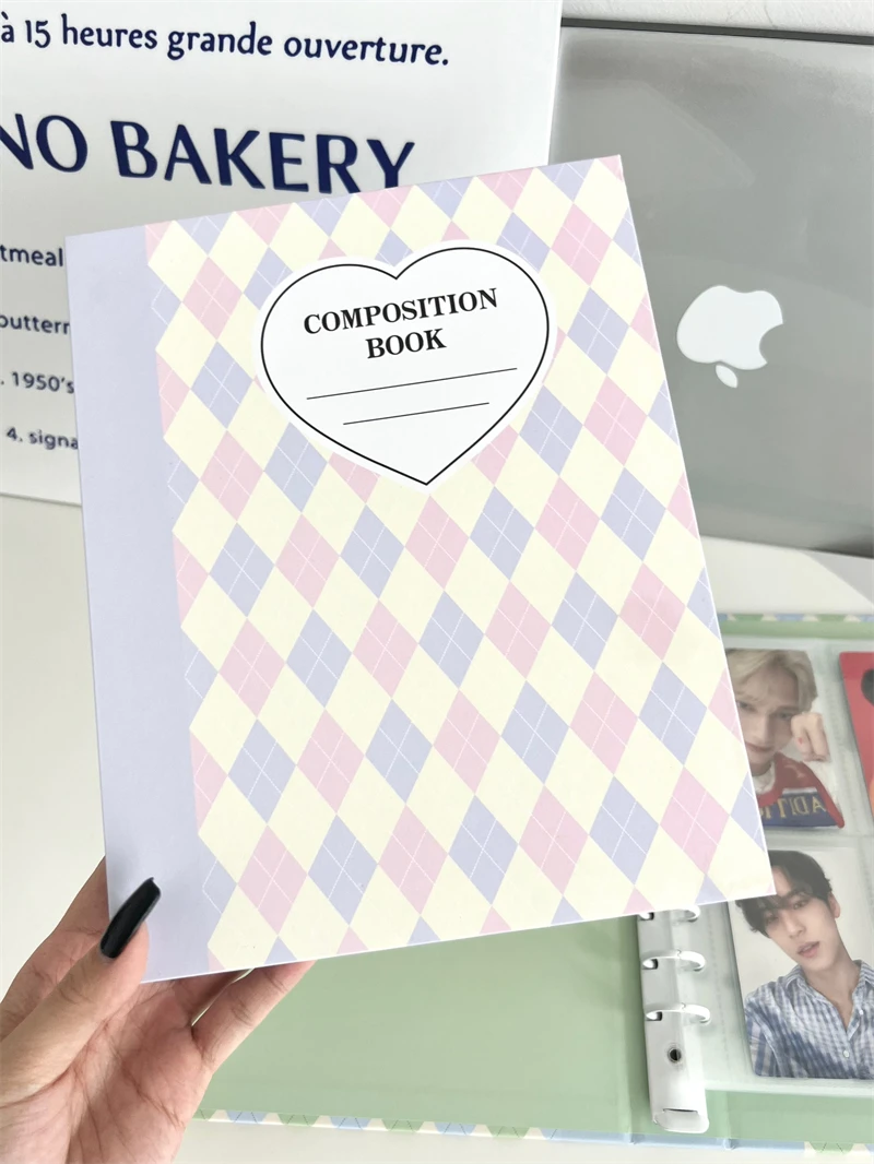 SKYSONIC A5 Cream Diamond Pattern Photo Album Collect Book Kpop Binder Cover Postcards Ring Organizer DIY Refills Suppliers