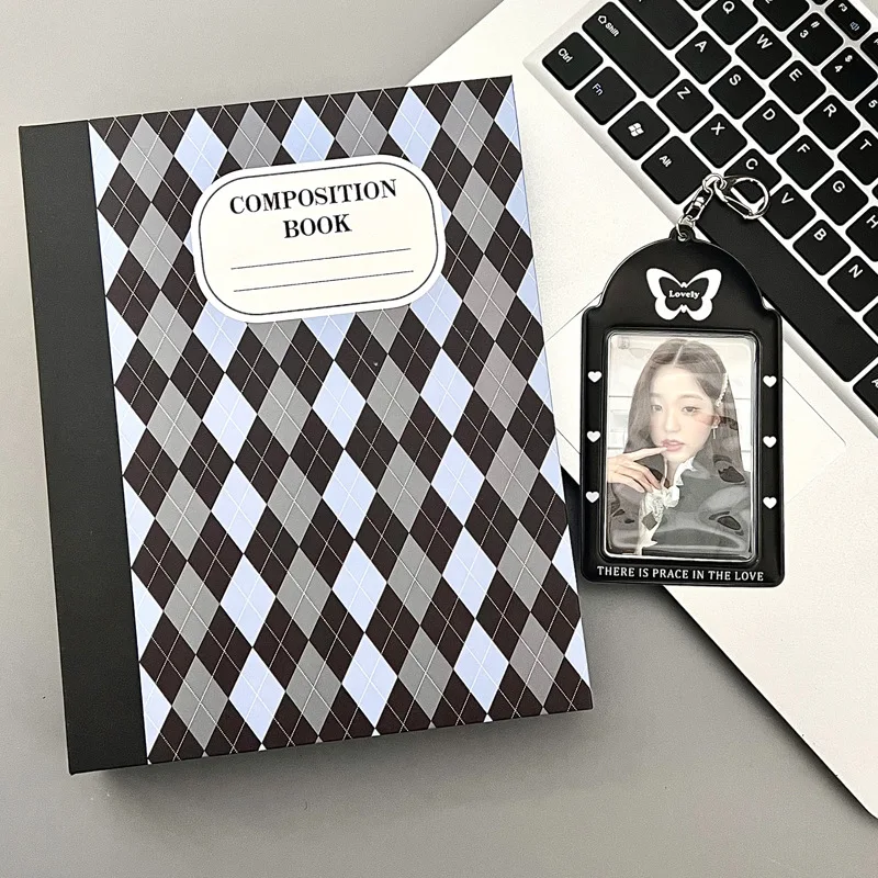 SKYSONIC A5 Cream Diamond Pattern Photo Album Collect Book Kpop Binder Cover Postcards Ring Organizer DIY Refills Suppliers