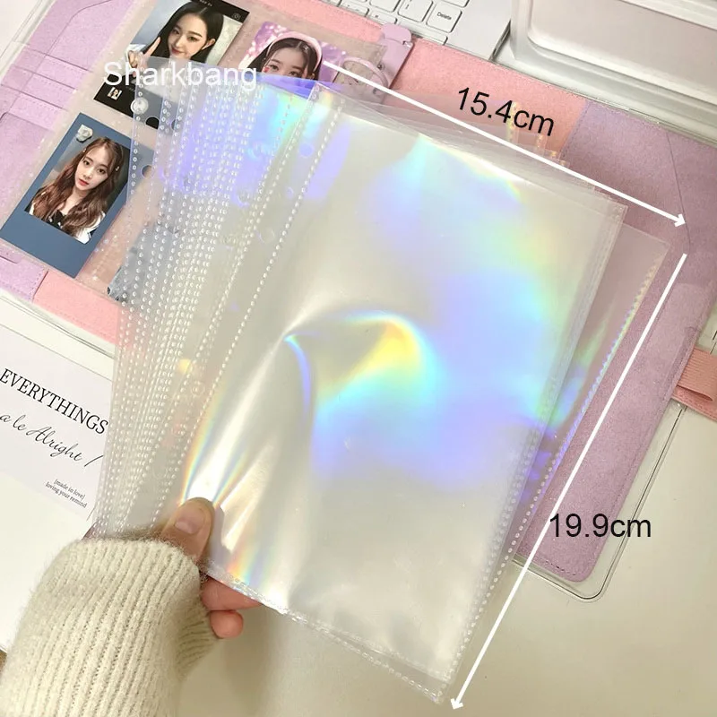 SKYSONIC A5 Cream Diamond Pattern Photo Album Collect Book Kpop Binder Cover Postcards Ring Organizer DIY Refills Suppliers