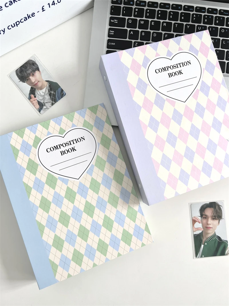 SKYSONIC A5 Cream Diamond Pattern Photo Album Collect Book Kpop Binder Cover Postcards Ring Organizer DIY Refills Suppliers