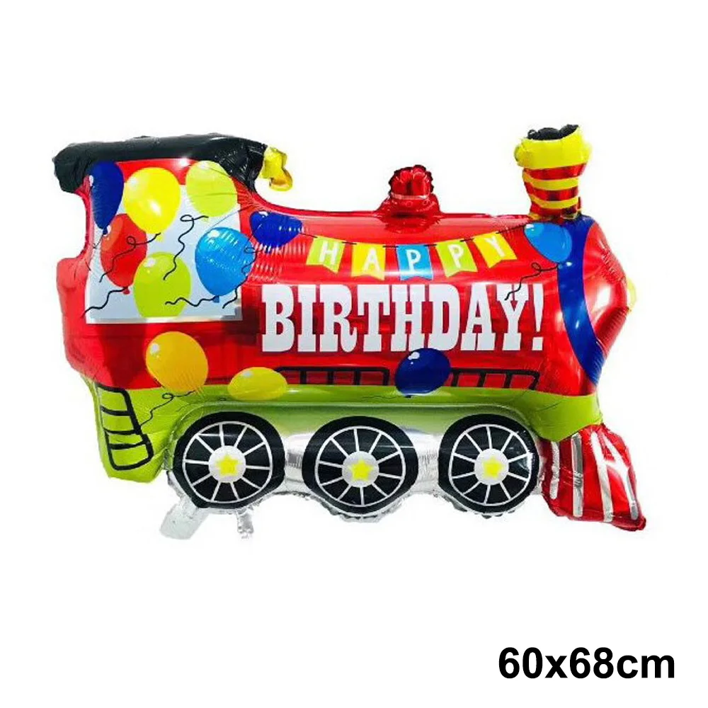 Train Balloon Theme Birthday Decorations Cute Train Shaped Foil Balloon and Latex Ballon Railroad Crossing Traffic Party Decor