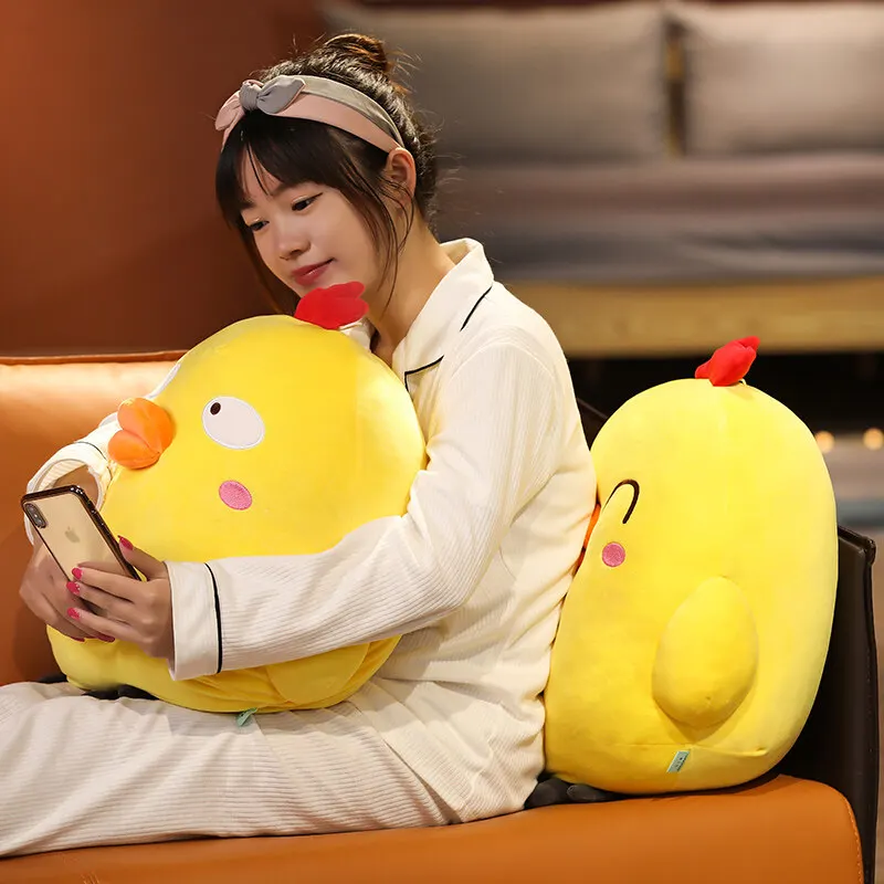 25-65cm Cute Chicken Plush Toys Kawaii Cartoon Little Yellow Chicken Doll Soft Stuffed Chick Animal Pillow Xmas Gifts for Kids