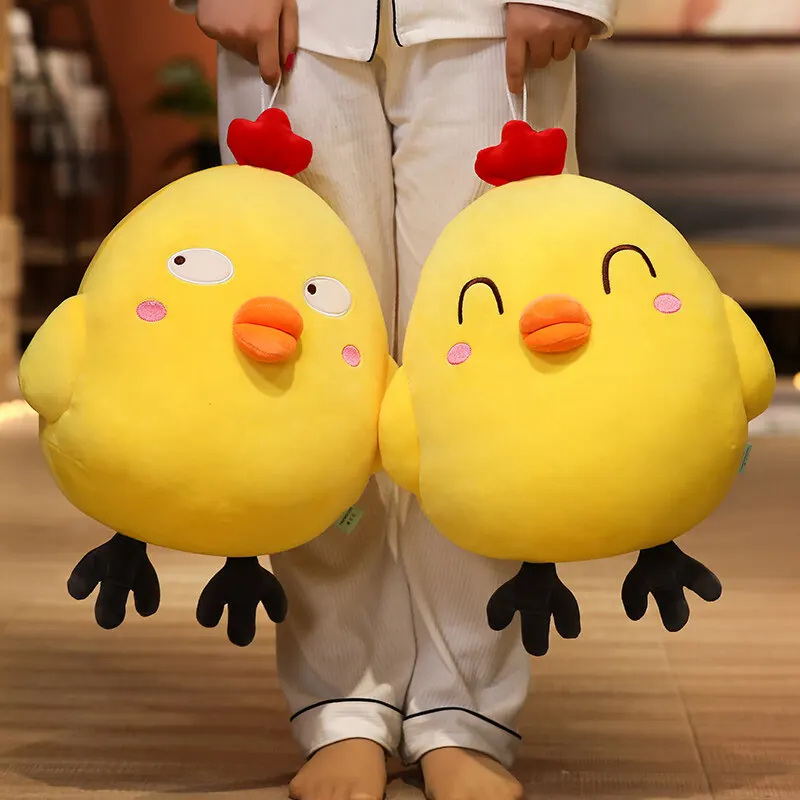 25-65cm Cute Chicken Plush Toys Kawaii Cartoon Little Yellow Chicken Doll Soft Stuffed Chick Animal Pillow Xmas Gifts for Kids
