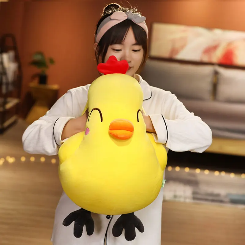 25-65cm Cute Chicken Plush Toys Kawaii Cartoon Little Yellow Chicken Doll Soft Stuffed Chick Animal Pillow Xmas Gifts for Kids