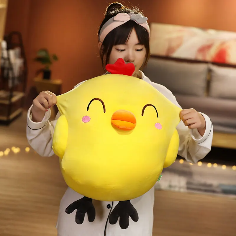 25-65cm Cute Chicken Plush Toys Kawaii Cartoon Little Yellow Chicken Doll Soft Stuffed Chick Animal Pillow Xmas Gifts for Kids