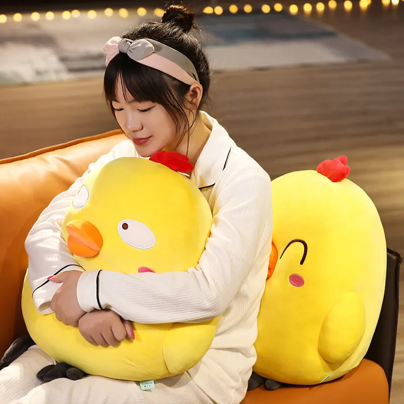 25-65cm Cute Chicken Plush Toys Kawaii Cartoon Little Yellow Chicken Doll Soft Stuffed Chick Animal Pillow Xmas Gifts for Kids
