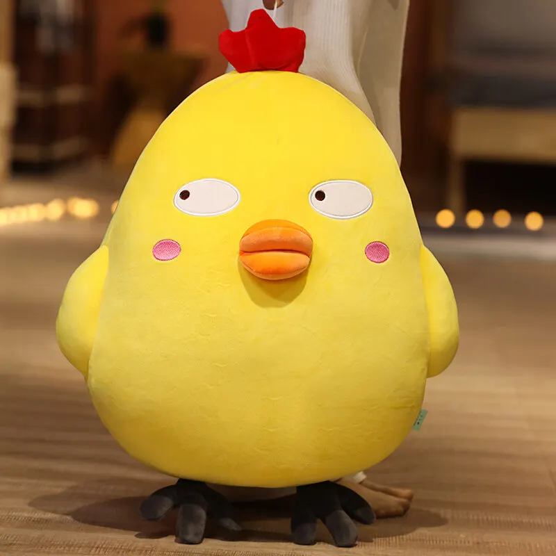 25-65cm Cute Chicken Plush Toys Kawaii Cartoon Little Yellow Chicken Doll Soft Stuffed Chick Animal Pillow Xmas Gifts for Kids