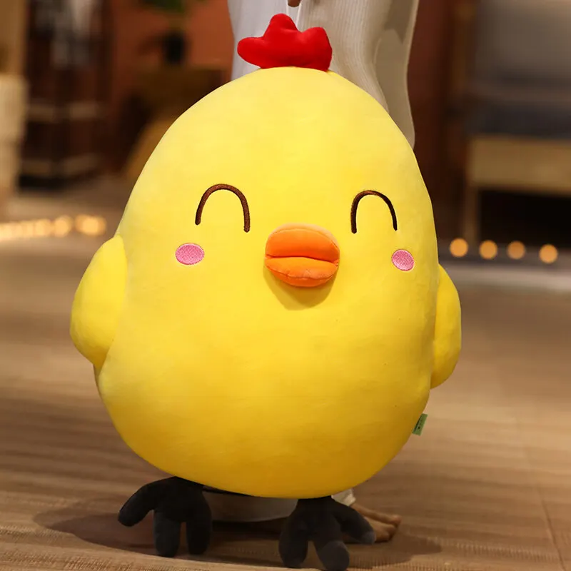 25-65cm Cute Chicken Plush Toys Kawaii Cartoon Little Yellow Chicken Doll Soft Stuffed Chick Animal Pillow Xmas Gifts for Kids
