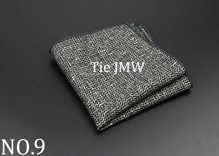 New Fashion Pocket Square Brown Grey Handkerchief Wool Plaid Striped Paisley Hanky Suit Men's Business Wedding Suit Accessories