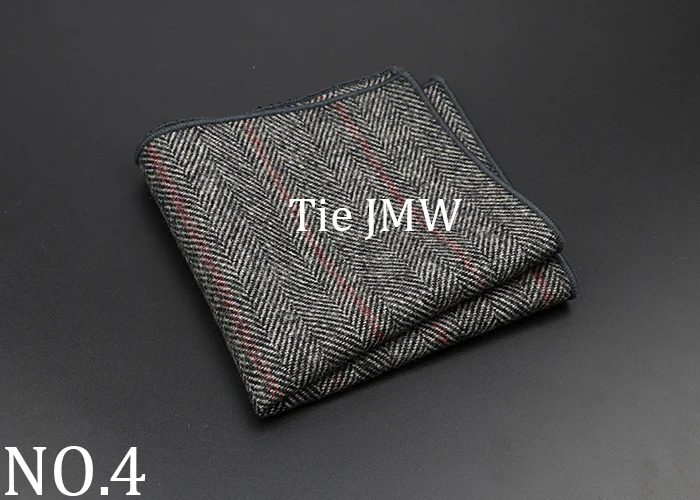 New Fashion Pocket Square Brown Grey Handkerchief Wool Plaid Striped Paisley Hanky Suit Men's Business Wedding Suit Accessories