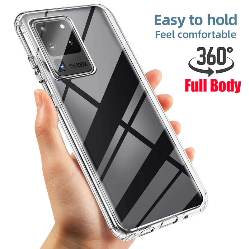 360 Full Clear Silicone Case For Samsung Galaxy S22 S21 S20 S23 FE S24 S25 S26Ultra S10 S9 S8 Plus S105G  S10E Cover