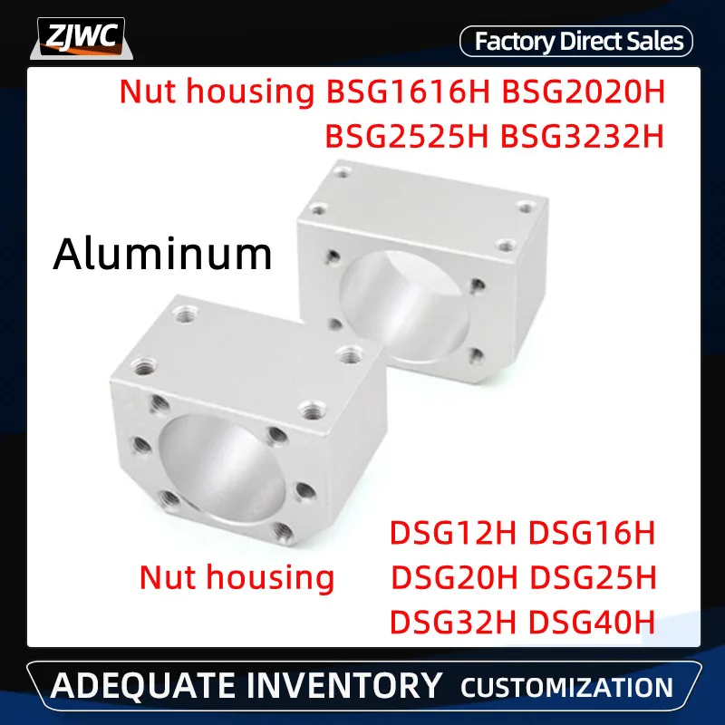 DSG12H 22mm/24mm Mounting Bracket CNC Parts 1204 Ballscrew Aluminum Nut Housing Holder Fits For SFU1210/SFU1204 RM1204