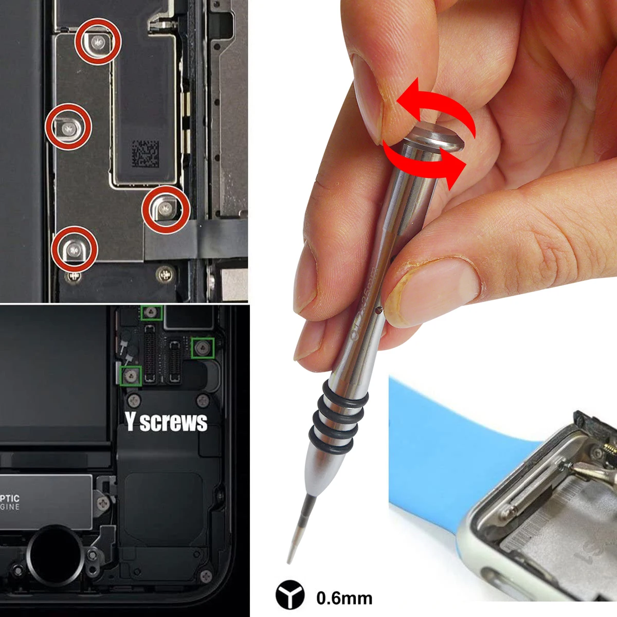 0.6mm Y Shape Tri-Point Y000 Tri-Wing Screwdriver Tool Kit Compatible with Apple Watch Repair Opening Tool
