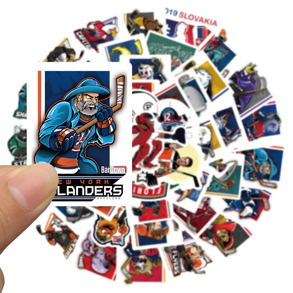 10/30/50pcs Sports Ice Hockey Mascot Graffiti Stickers Cool Helmet Luggage Laptop Waterproof Decal Decor Stickers Packs Kid Toy