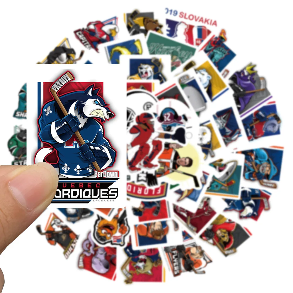 10/30/50pcs Sports Ice Hockey Mascot Graffiti Stickers Cool Helmet Luggage Laptop Waterproof Decal Decor Stickers Packs Kid Toy