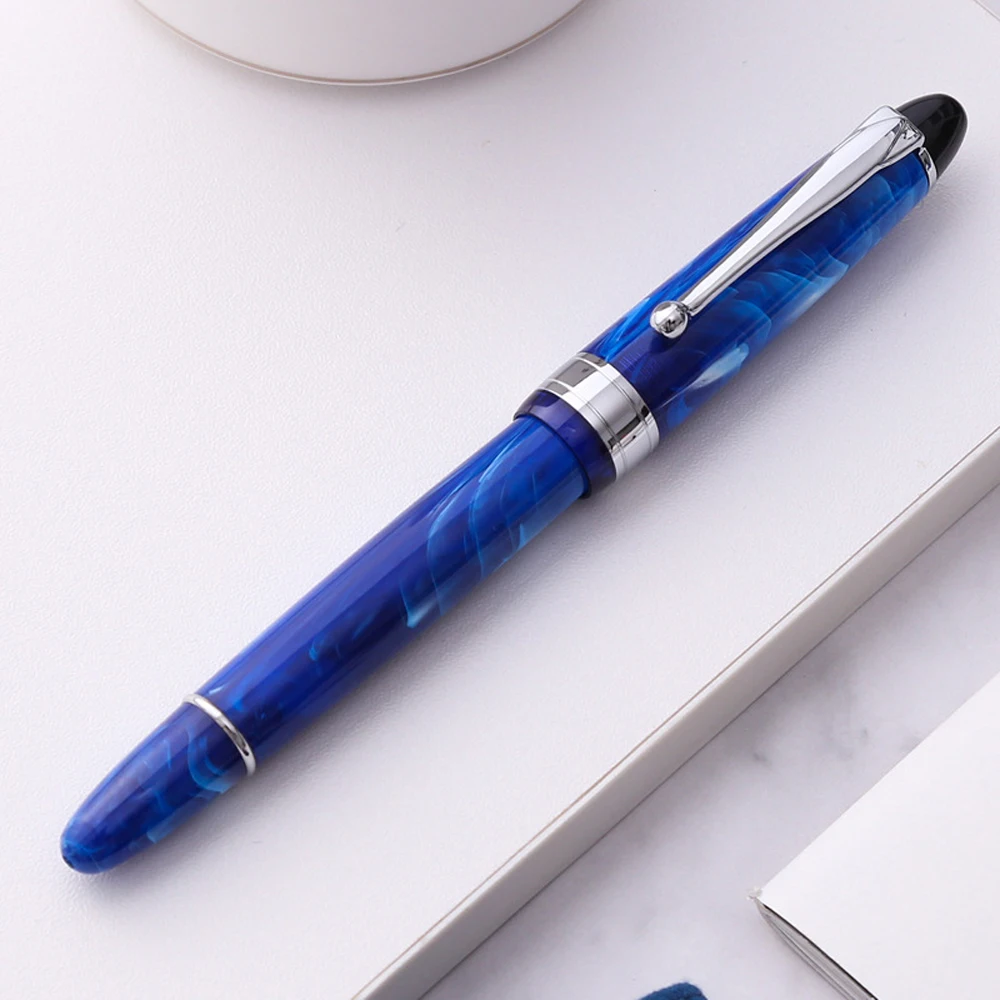 2023 New Arrivel Luxury Acrylic Blue Fountain Pen High Quality Metal Inking Pens for Office Supplies School Stationery Pen