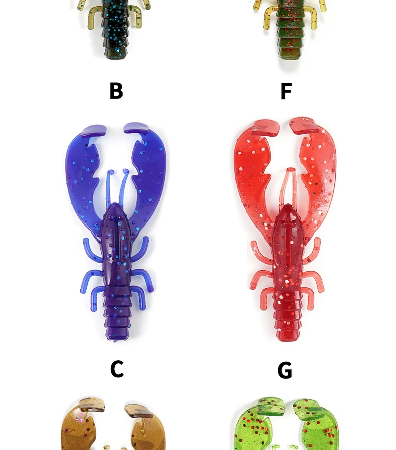 SUNMILE 6pieces Fishing Lures Crayfish Shrimp 7.5cm/3.5g Soft Baits Creature Baits Iscas Artifical bait Bass Perch Fishing Baits