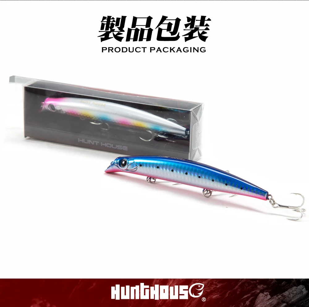 Hunthouse Fishing Sasuck Lipless Minnow Bait Pencil Lure Floating 105mm/18g 140mm/17g Wobbler Jerkbait Seabass Pike Saltwater