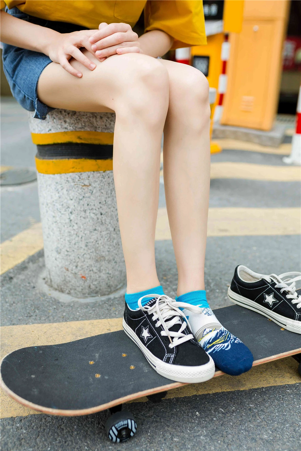 Women's New Retro Art Mural World Famous Oil Painting Series Funny Angel Mona Lisa Scream Van Gogh Starry Sky Short Ankle Socks