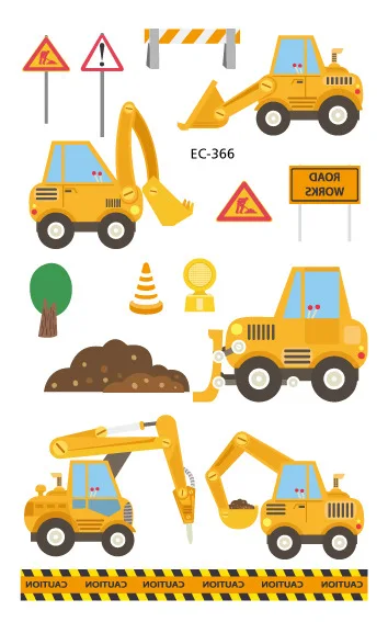 Cars and Trucks Temporary Tattoos for Kids Construction Vehicle Themed Fake Tattoo Excavator Stickers Boys Birthday Party Gifts