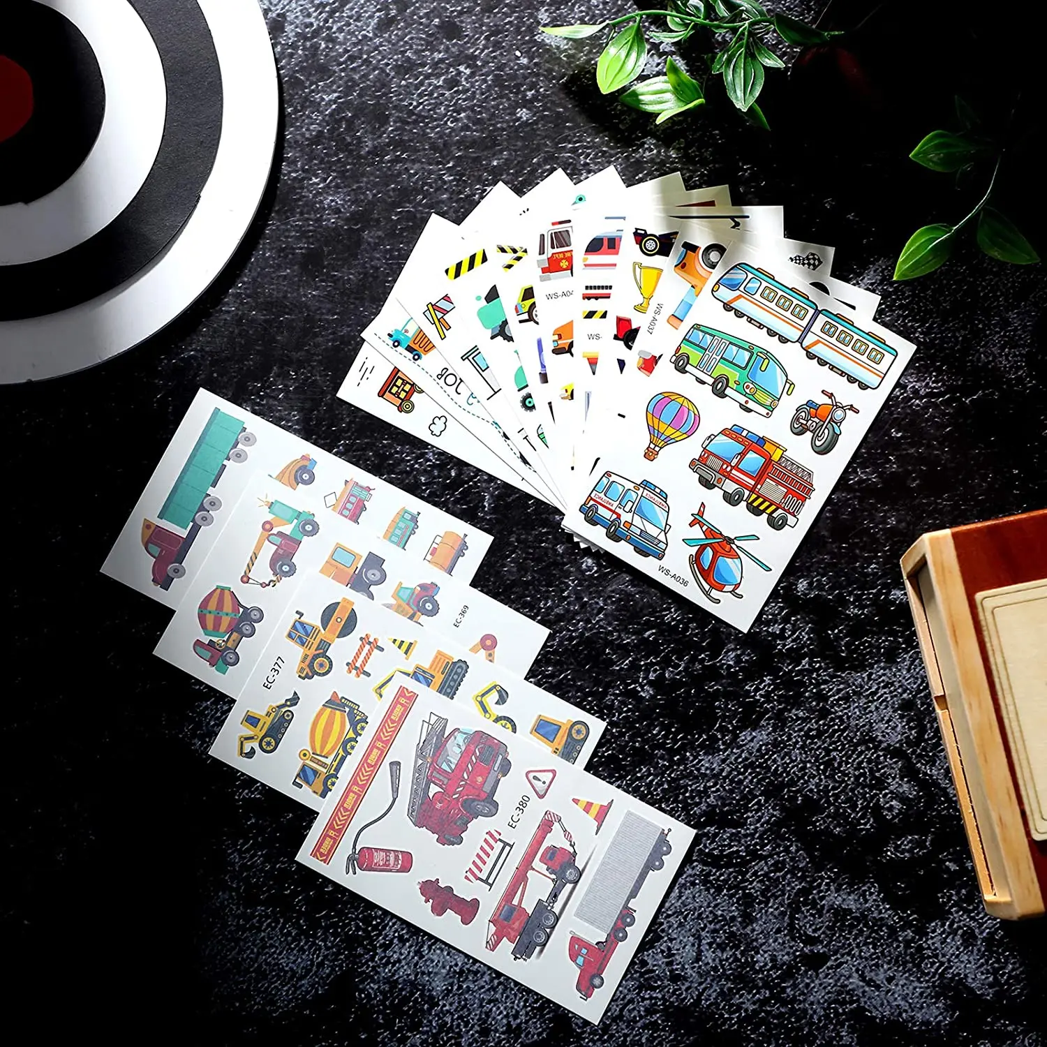 Cars and Trucks Temporary Tattoos for Kids Construction Vehicle Themed Fake Tattoo Excavator Stickers Boys Birthday Party Gifts
