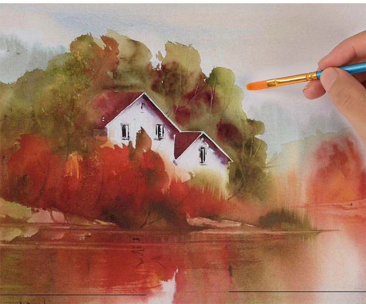 Nylon Hair Wooden Handle Artist Paint Brush Set Professional Oil Watercolor Acrylic Painting Brushes 3/6/10/12Pcs Art Supplies