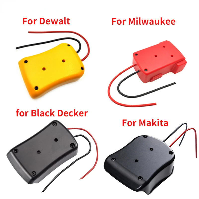 Battery Adapters For Makita/Bosch/Milwaukee/Dewlt/Black&Decker 18V Power Connector Adapter Dock Holder 14 Awg Wires