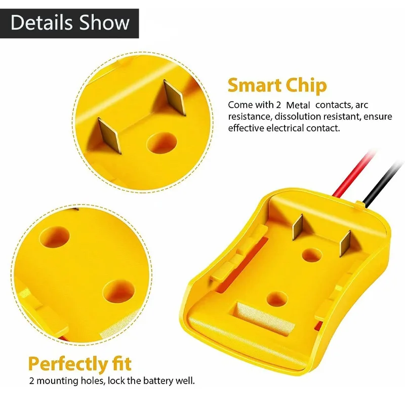 Battery Adapters For Makita/Bosch/Milwaukee/Dewlt/Black&Decker 18V Power Connector Adapter Dock Holder 14 Awg Wires