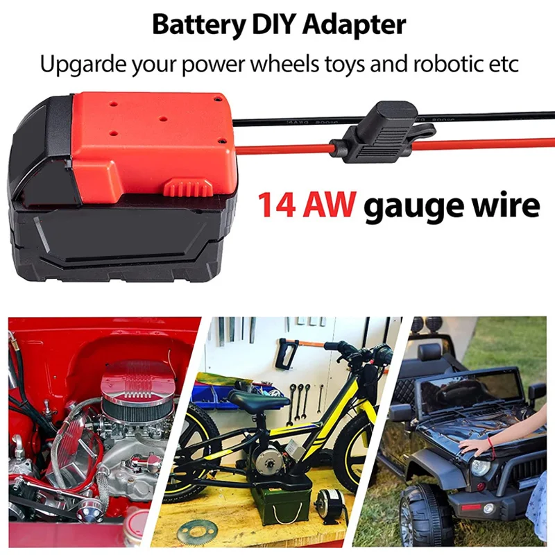 Battery Adapters For Makita/Bosch/Milwaukee/Dewlt/Black&Decker 18V Power Connector Adapter Dock Holder 14 Awg Wires