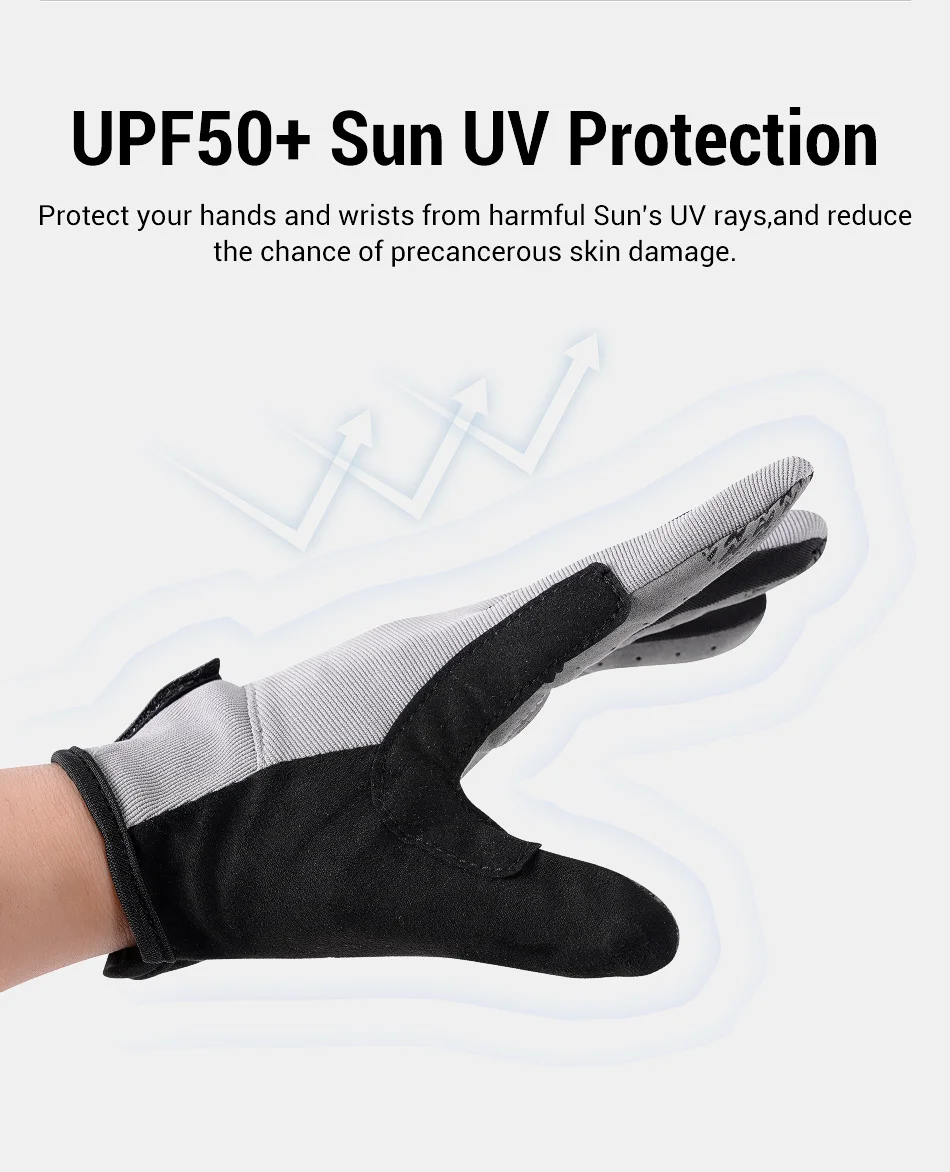 Noeby Fishing Gloves Non-slip Full Finger Outdoor Sun Protection Anti-UV Cycling Running Gloves Men Women Tackle