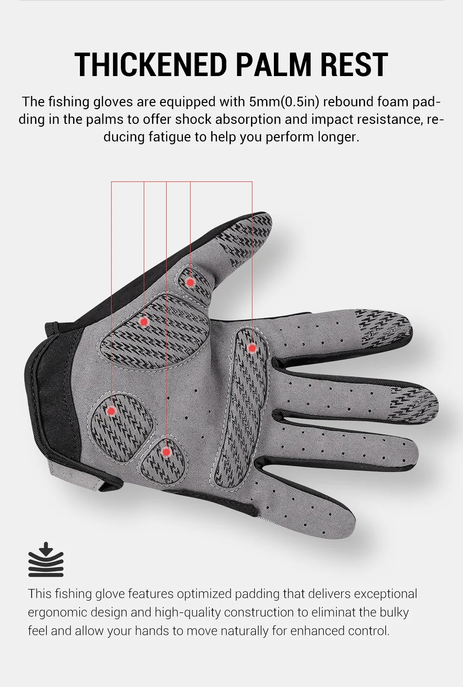 Noeby Fishing Gloves Non-slip Full Finger Outdoor Sun Protection Anti-UV Cycling Running Gloves Men Women Tackle