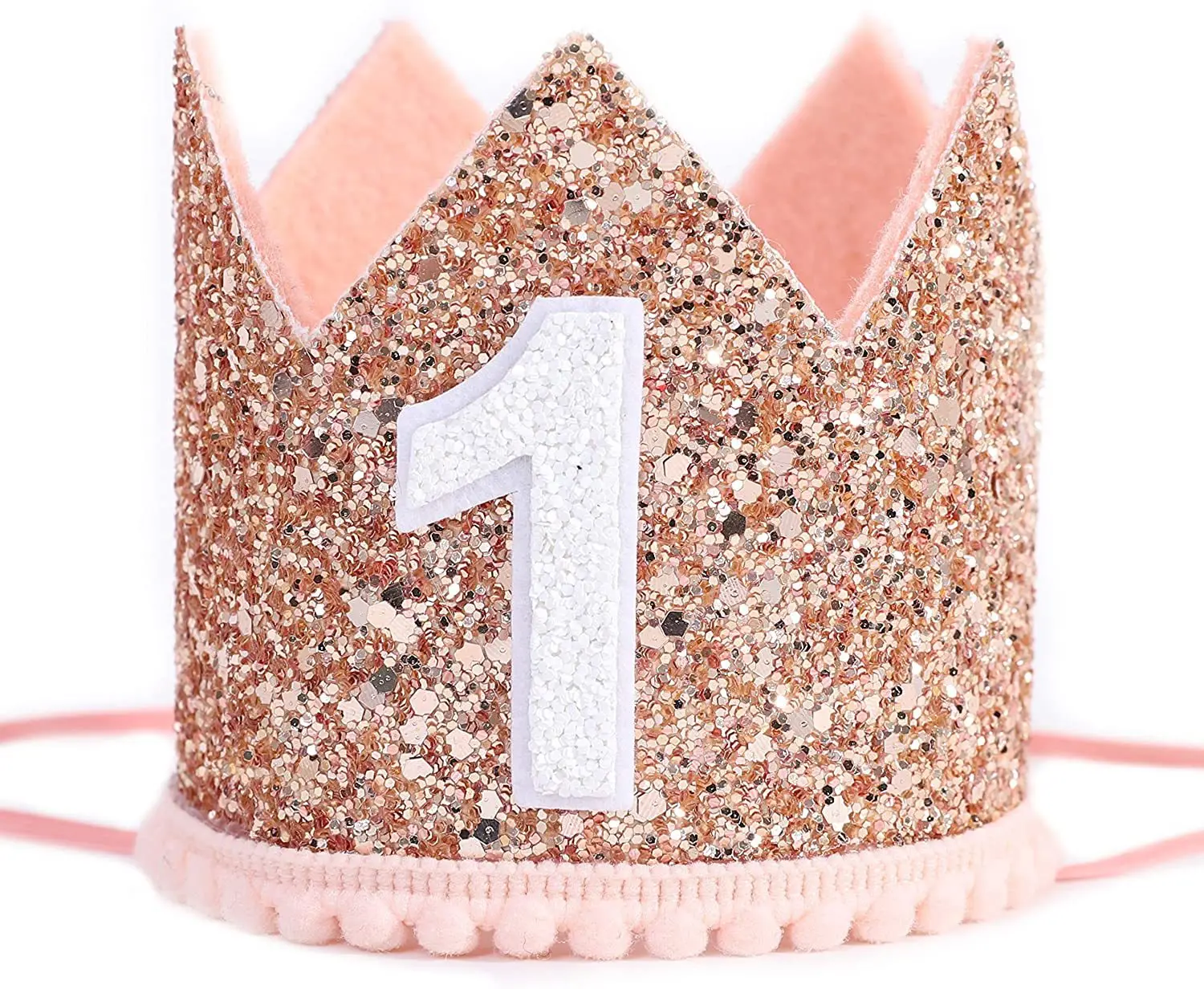 Pink One Birthday Crown Baby One Year Old Birthday Cheer First Birthday Rose Baby 1st Happy Birthday Party Decor Kids Girl Balon