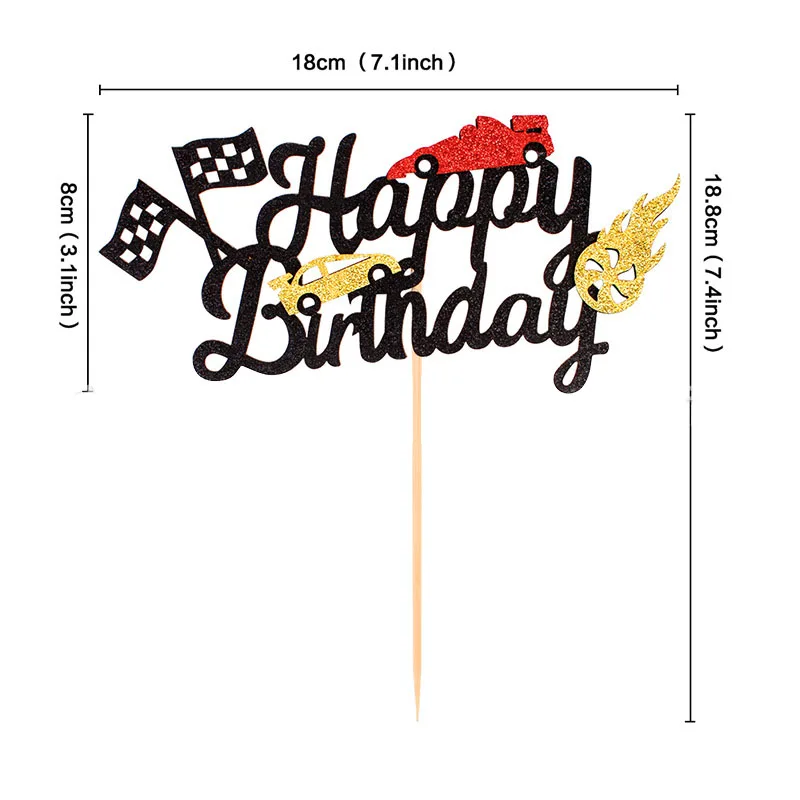 Motorcycle Model Cake Topper Motorbike Theme Kids Party Decor Picks Happy Birthday Cake Topper for Boy Man’s Birthday Decoration