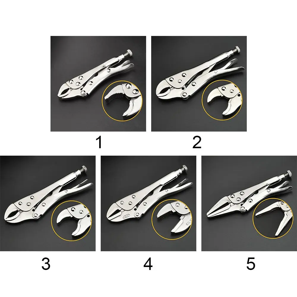 Locking Pliers Set CRV Lock Pliers Curved Jaw Pliers Straight Long Nose C Clamp Locking Clamp Multi-function Welding Tools