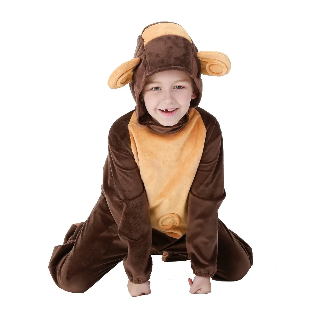 Kid Animal Monkey Onesize Pajamas Purim Boy Girl Cute Monkey Pyjamas Jumpsuit Halloween Book Week Monkey Cosplay Fancy Dress