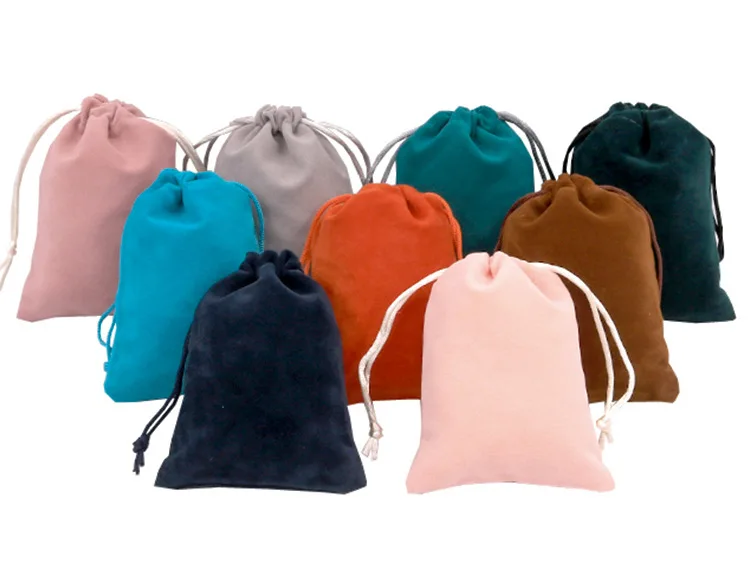 50Pc/lot 5x7/7x9/8x10/9x12cm Velvet Pouches Lint Bag Flannelette Jewlery Sachet Charpie Motarium Cotton Flannel Packing Gift Bag
