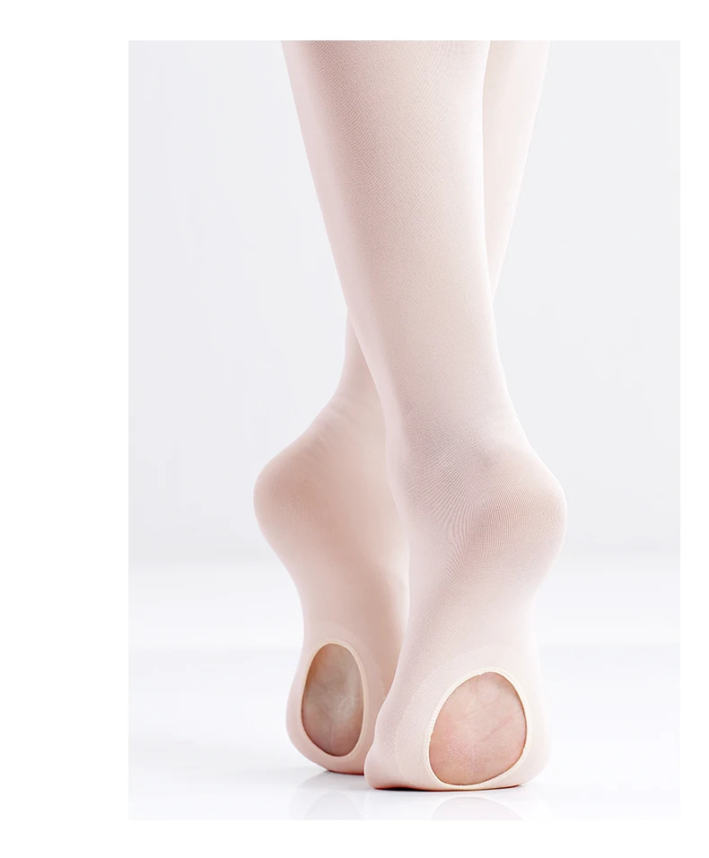 Girls Women Convertible Ballet Tights Microfiber Dance Stockings Seamless Adult Ballet Pantyhose 60D Dance Tights with Holes