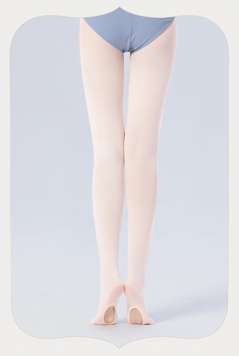 Girls Women Convertible Ballet Tights Microfiber Dance Stockings Seamless Adult Ballet Pantyhose 60D Dance Tights with Holes