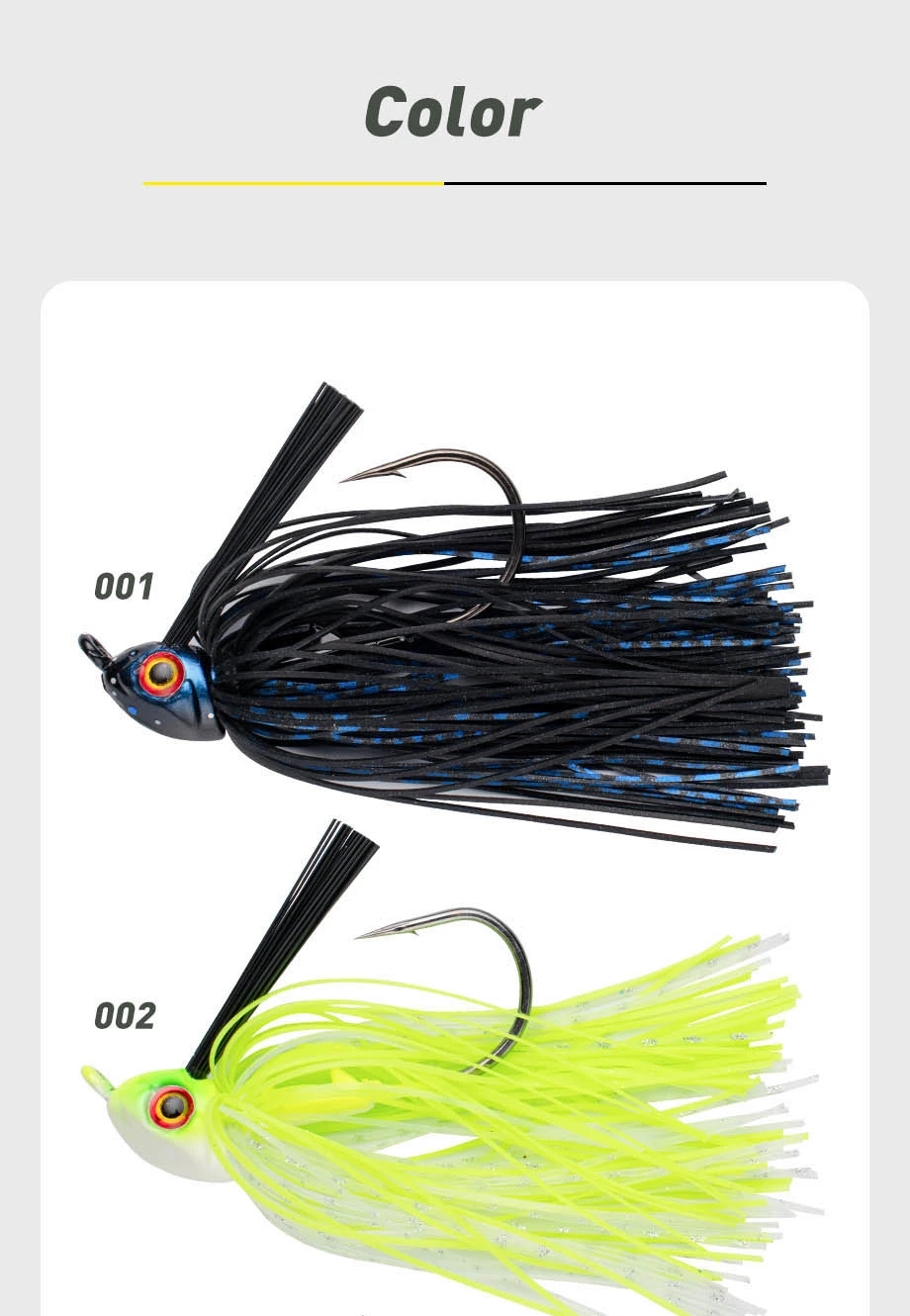 JOHNCOO 12g Spinner Bait Weedless Jighead Bass Jig Bait Fishing Lure Wobbler For Bass Fishing Tackle