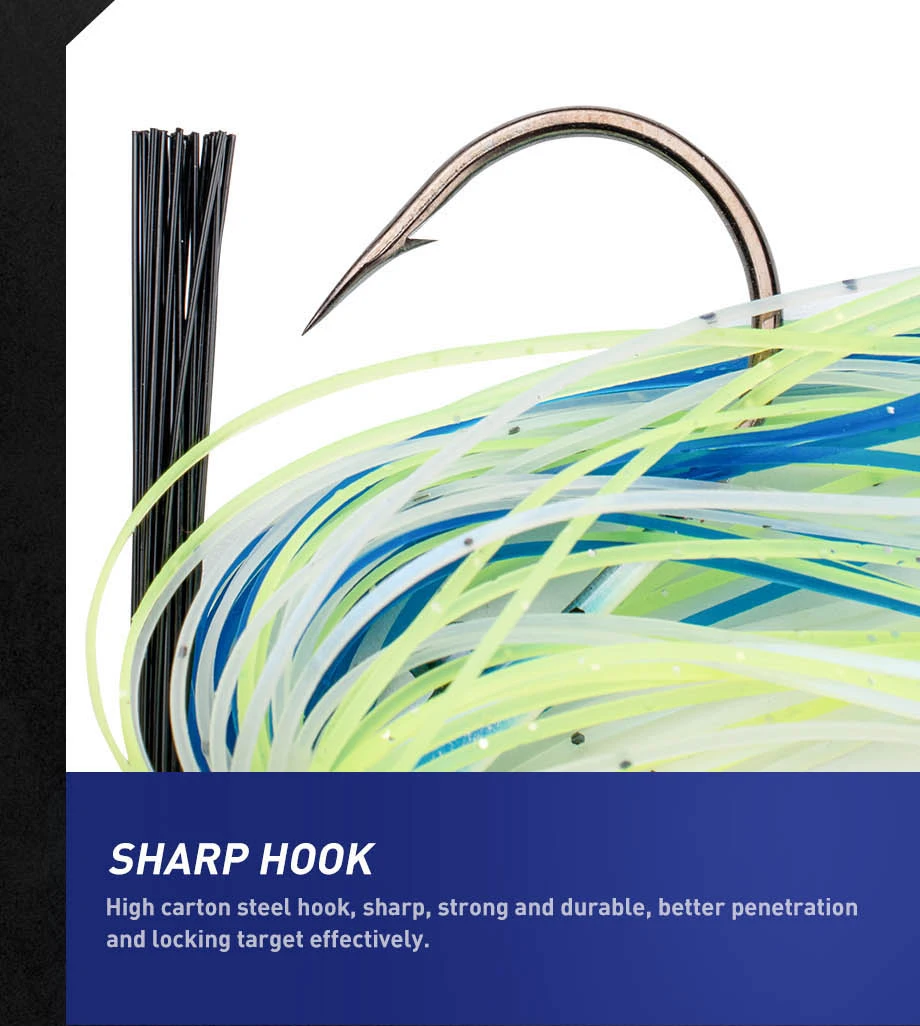 JOHNCOO 12g Spinner Bait Weedless Jighead Bass Jig Bait Fishing Lure Wobbler For Bass Fishing Tackle