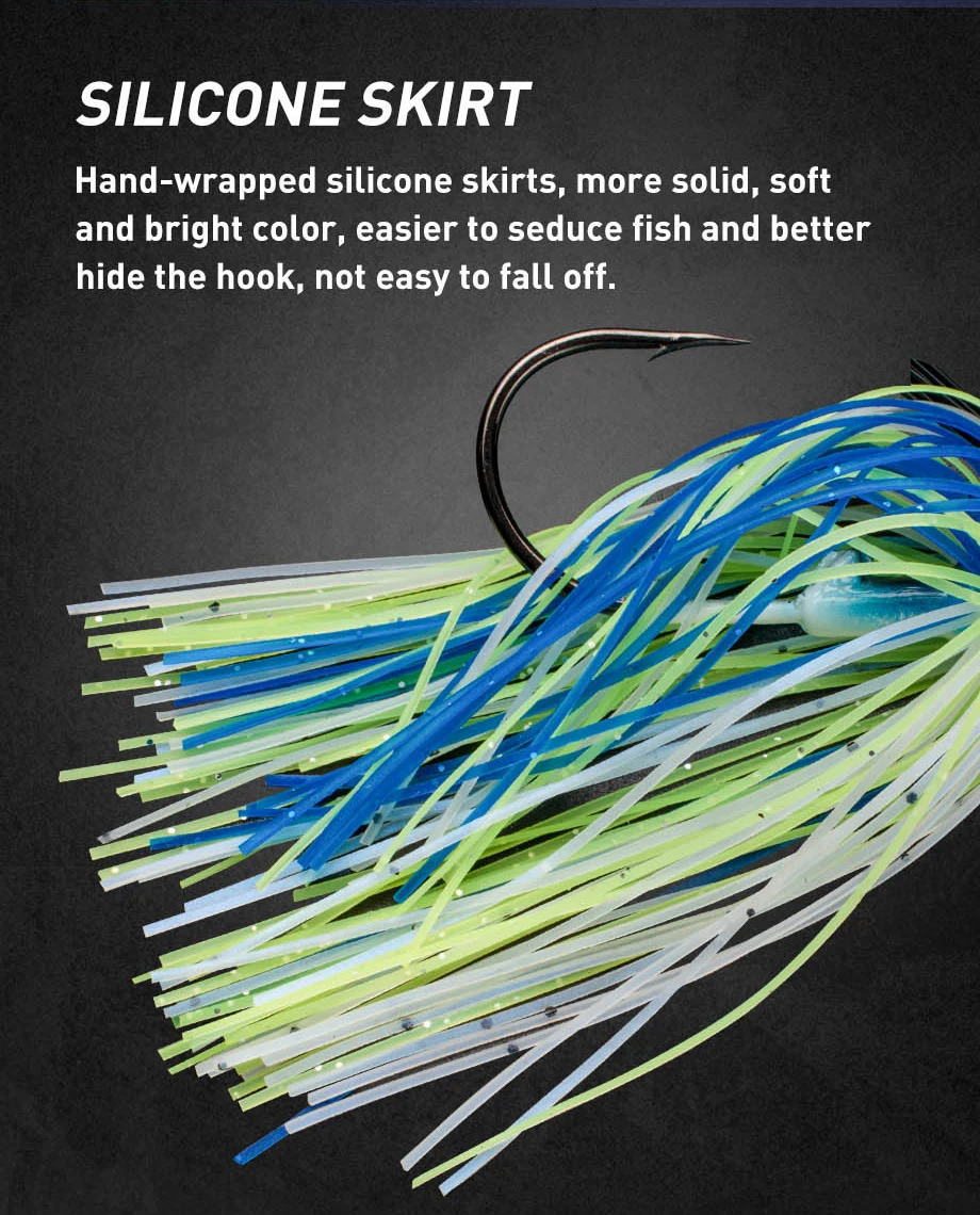JOHNCOO 12g Spinner Bait Weedless Jighead Bass Jig Bait Fishing Lure Wobbler For Bass Fishing Tackle