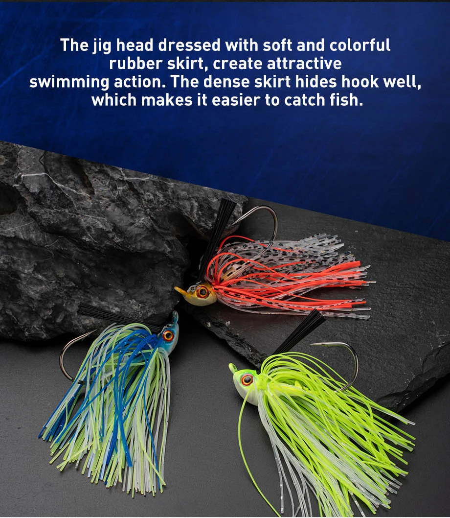 JOHNCOO 12g Spinner Bait Weedless Jighead Bass Jig Bait Fishing Lure Wobbler For Bass Fishing Tackle