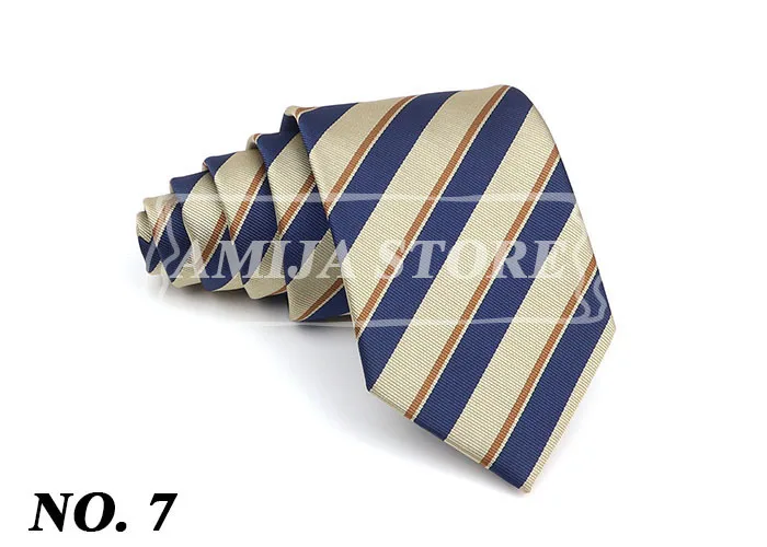 New Striped Tie Men's 8cm Ties Business New Year Gift Classical Necktie Office Accessories Men Costume Daily Wear Wedding Party
