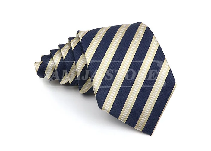 New Striped Tie Men's 8cm Ties Business New Year Gift Classical Necktie Office Accessories Men Costume Daily Wear Wedding Party